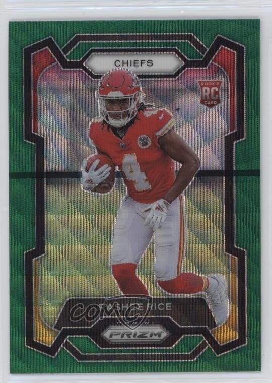 2023 Panini Prizm Rookies Green Wave Prizm Rashee Rice #350 n9a