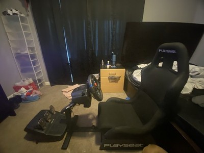 Playseat Racing Simulator Seat with Logitech Steering Wheel, Pedals, and Cables