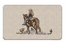 Western Door Mat: Cowgirl Horse Front Door Mat, Indoor 4-cowboyl-floor Mat