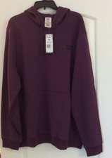REEBOK Sm Logo Men's Fleece Hoodie Pullover Sweatshirt MIDNIGHT PLUM Sz XL NWT