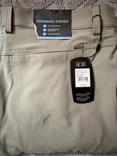 Greg Norman Men Golf Pant 36x32 Light Blue Performance Stretch Flat Front Read