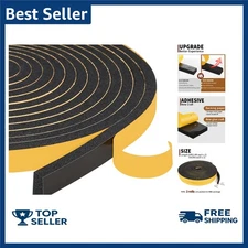 Weather Stripping Door Seal Strip 1/2 x 1/4 inch, 2 Rolls x 13Ft, New Adhesiv...