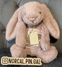 AUTHENTIC Jellycat Medium Bashful Luxe Bunny Rosa- NWT And Protector Fast Ship