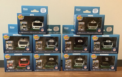 Funko Bitty POP! NFL AFC & NFC Mini-Helmet + Mini-Player Complete Set of 10