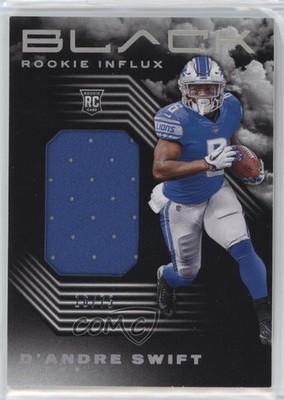 2020 Panini Black Rookie Influx Materials Silver 16/75 D'Andre Swift RC 1b75