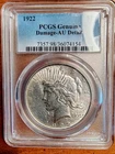1922 Philadelphia Mint Peace Dollar  $1 PCGS Certified Genuine Cleaned AU Detail