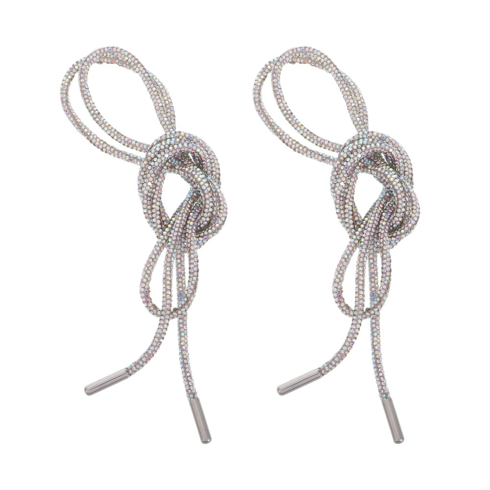 APL 2 Pezzi Strass Corda Sposa Bling Scarpe Lacci Glitter Felpa con Cappuccio Coulisse