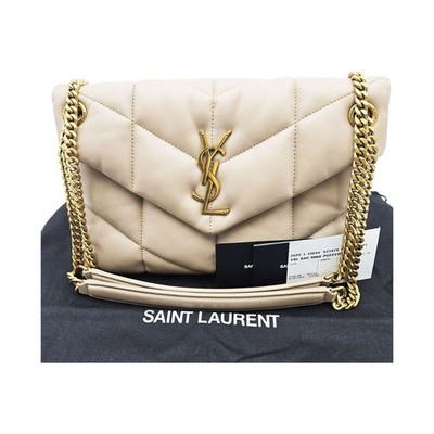 Saint Laurent 577476 Blanc Vintage Nappa Quilting Loulou Puffer Small 64237077