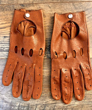 Vintage Daniel Hays Brown Leather Driving Gloves Size L