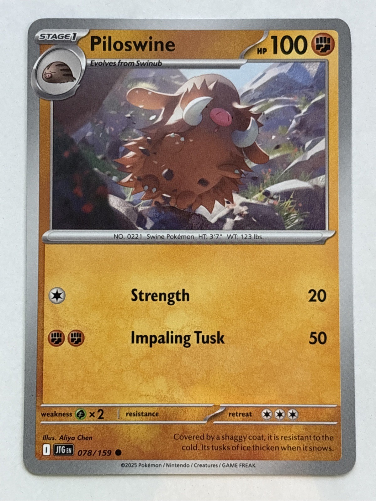Pokémon TCG Journey Together Piloswine 078/159 NM