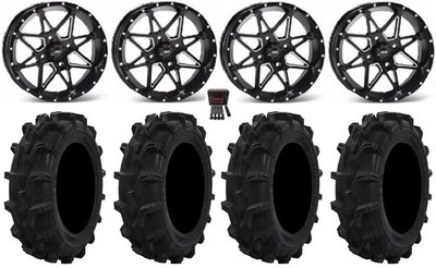 ITP Tornado 14'' Wheels Black 29'' Mud XC Tires Kawasaki Brute Force IRS