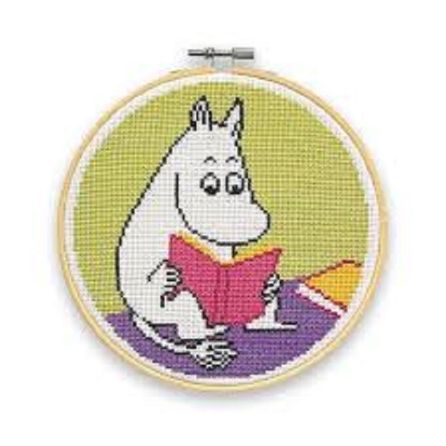 The Crafty Kit Company 'Moomin - Moomintroll Reading' Cross Stitch Kit
