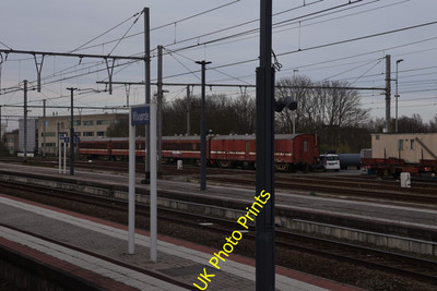 Foto SNCB Belgische Eisenbahn 12x8 Infrabel Technikwagen bei Vilvoorde um 2023 4