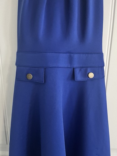 Bonnie Jean Dress Girl Size 16 ROYAL BLUE With Flutter Sleeves With Pocket Flaps - Picture 3 of 10
