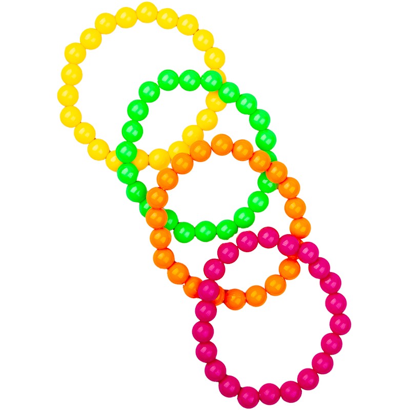 Wicked Costumes 80's Neon Bead Bracelets 4pk