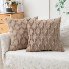 MIULEE Light Brown Throw Pillow 18" x (Pack of 2), 