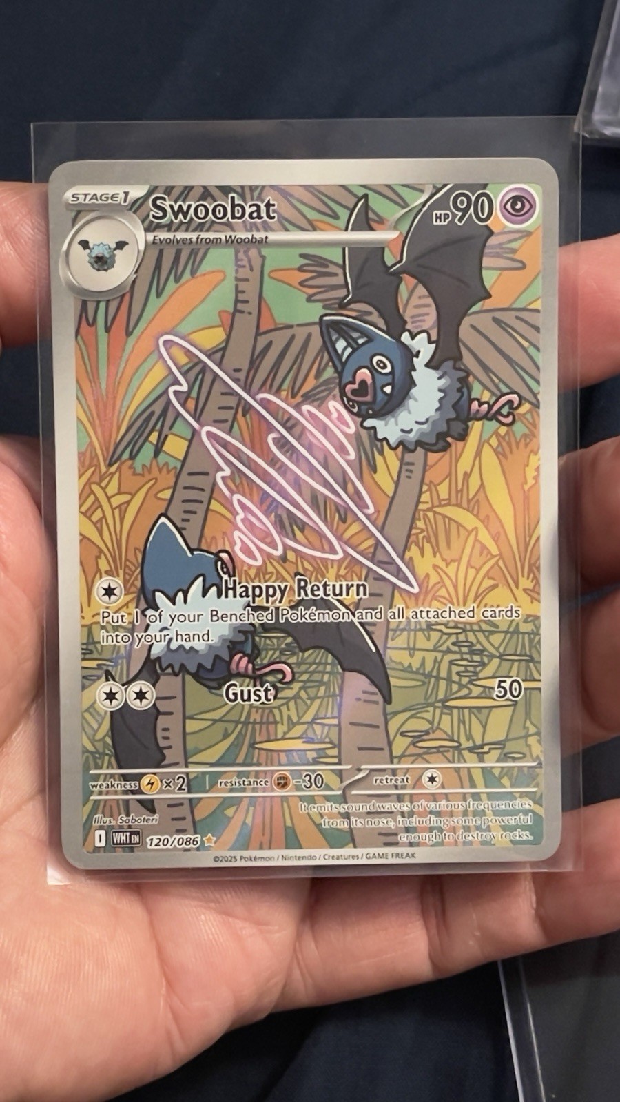 Swoobat 120/086 Holo - Pokemon SV: White Flare - NM