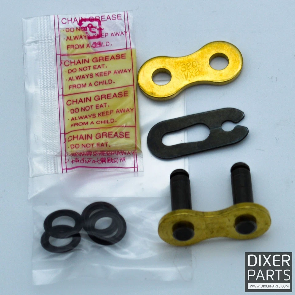 DID CLIP ESLABÓN DE CONEXIÓN HECHO 520VX2 DORADO G&B-FJ Foto 2 de 2