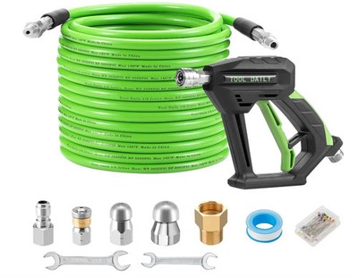 Tool Daily Sewer Jetter Kit for Pressure Washer 50 FT, Short Power Washer Gun