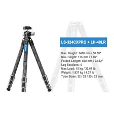 OPEN Leofoto LS-324CXPRO LH-40LR Water-Resistant and Improved Carbon Fiber