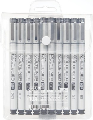 Copic Marker Multiliner SP Ink Pen (Pack of 10), Black (MLSP10A) 