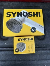Synoshi Electric Spin Scrubber, Cleaning Brush Plus 2 Cone Shaped Brushes - New