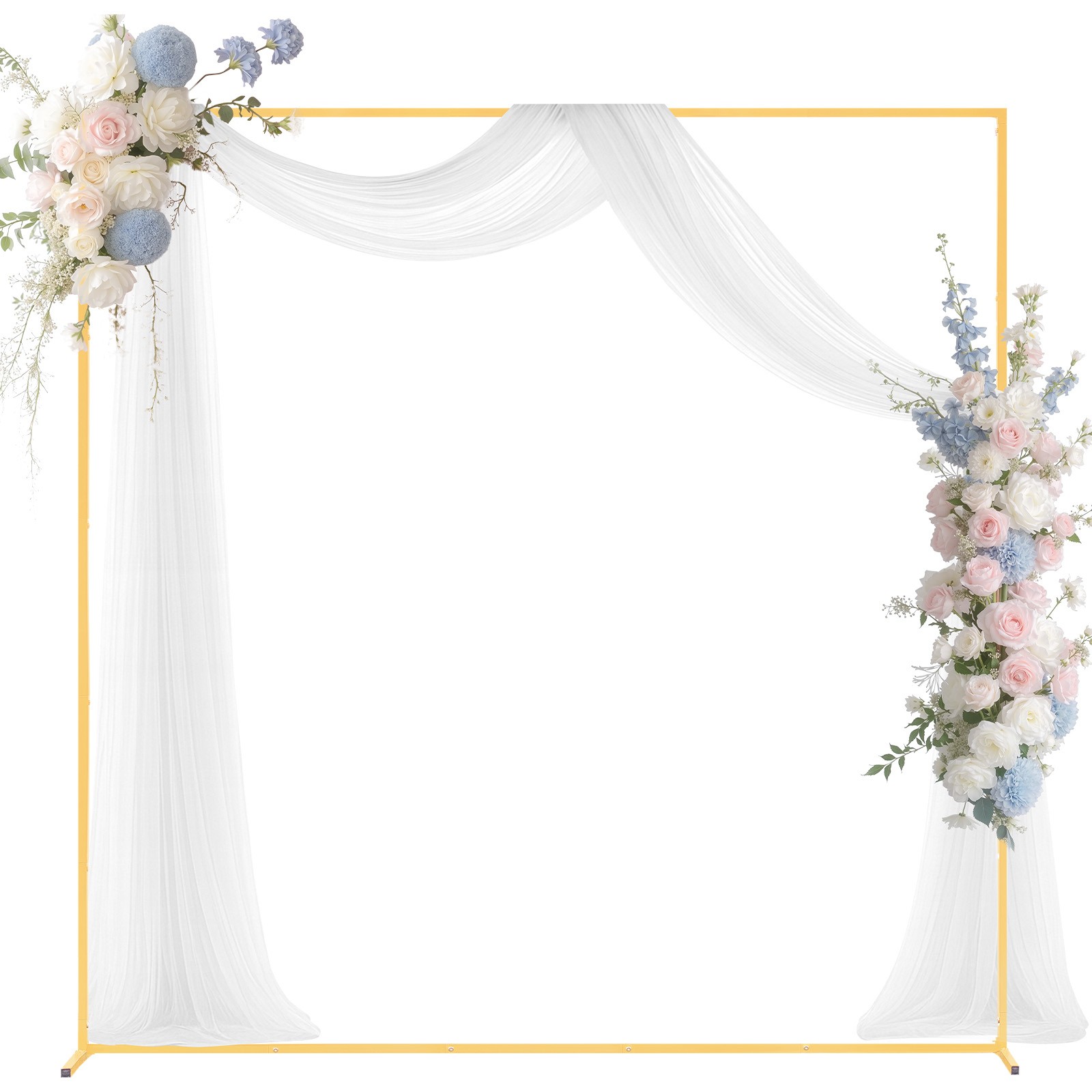 Arche de mariage carrée VEVOR 2x2 m en métal doré pour fond de cérémonie