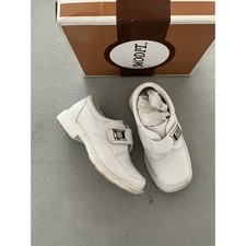 Modit Dress Shoes Size 12 White MONTE-103 Hook Loop Strap Formal Wedding Baptism