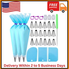 Piping Bags and Tips Set, Cakes Decorating Kit Supplies 3 Reusable Pastry Bags,