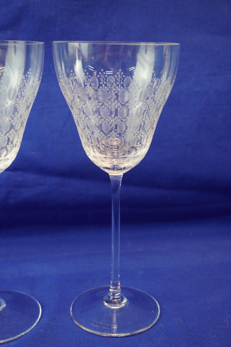 Rosenthal Motif Romance Set of (3) Red Wine Glasses, 7 3/8