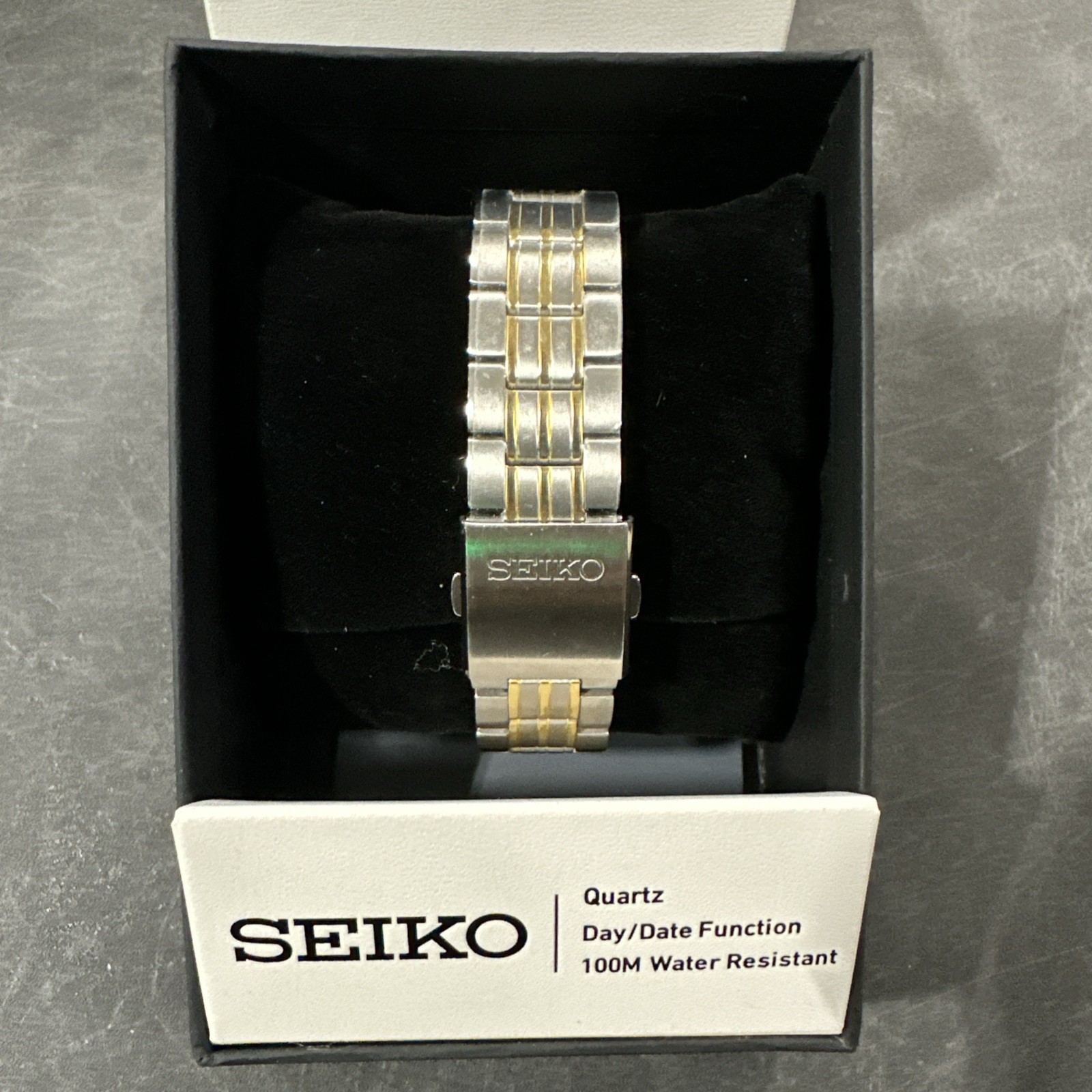 Seiko Essentials Men's Two-Tone Stainless Steel Grey Dial Quartz Watch SUR356 thumbnail 3