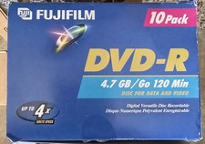Fujifilm 10 Pack DVD-R Recordable 4.7GB 120 Minute Discs for Data and Video