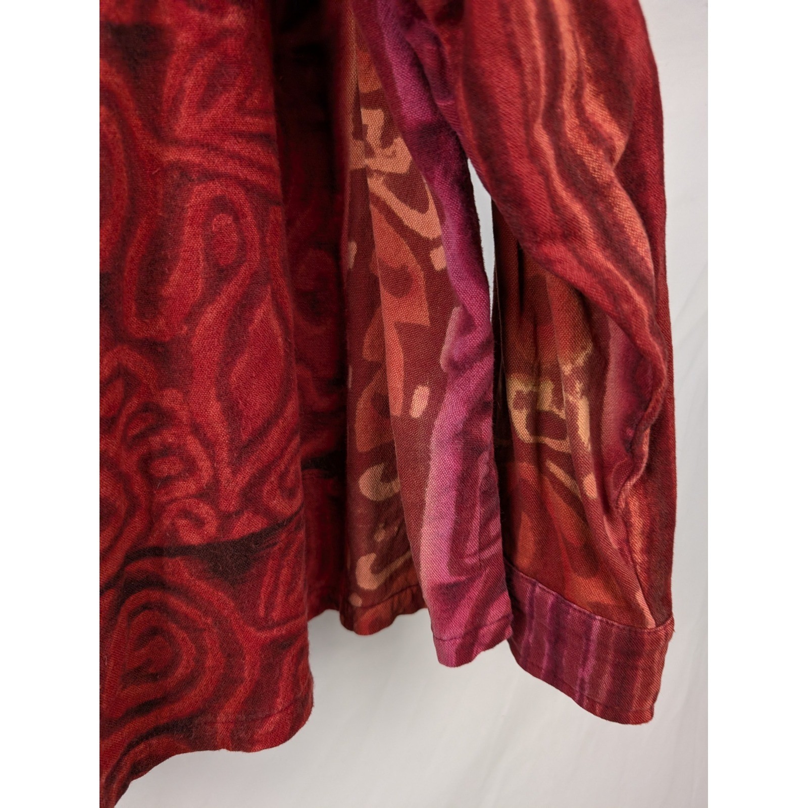 Abstract Print Patchwork Button Shirt Heavyweight… - image 9