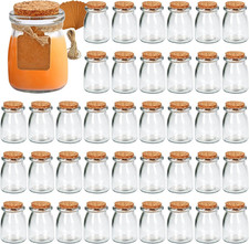Pequenas botellas de vidrio 3.4oz con corcho set 40 para bodas y proyectos DIY