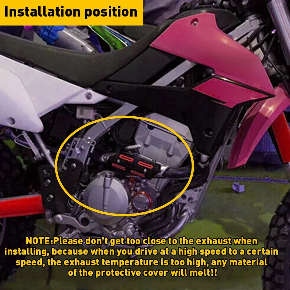 Red Pipe Heat Shield Guard Cover Protector For Yamaha Suzuki Beta Honda Kawasaki - Image 2 of 4