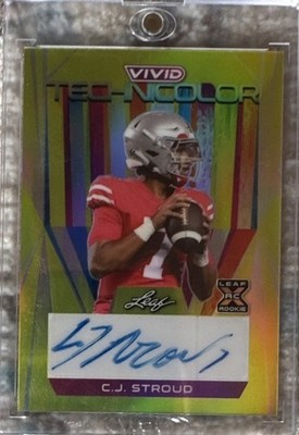 Leaf 2023 Vivid Technicolor C.J. Stroud Rookie Auto #T-CJS 7/10 Number Match