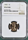 1952 Proof Lincoln Wheat Cent Penny NGC PF-67 RD -004