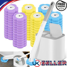 UK Disposable Toilet Brush Set Toilet Bowl Cleaning System Cleaners with Refills