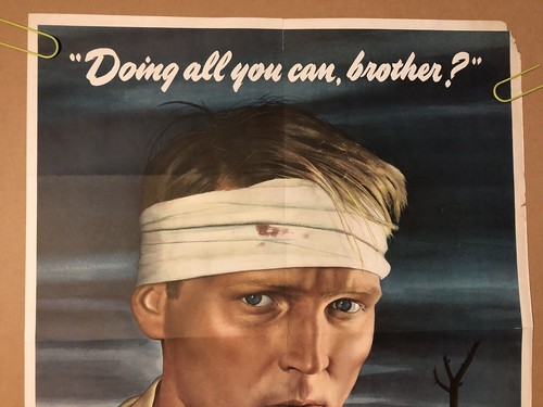 Doing All You Can Brother? Buy War Bonds Original War Vintage Poster Pin Up 1943 - Picture 4 of 12