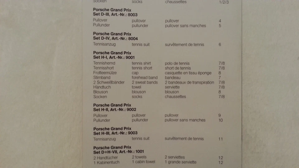 32A 180 Porsche Grand Prix Tennis Zubehör Accessories Prospekt Brochure - Bild 3 von 4