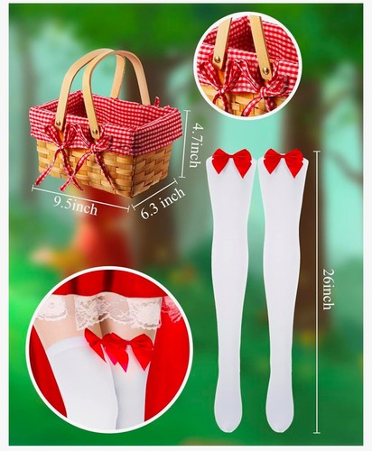 Rotkäppchen Halloween Kostüm Gr. Small Kleid Cape Korb - Bild 2 von 12