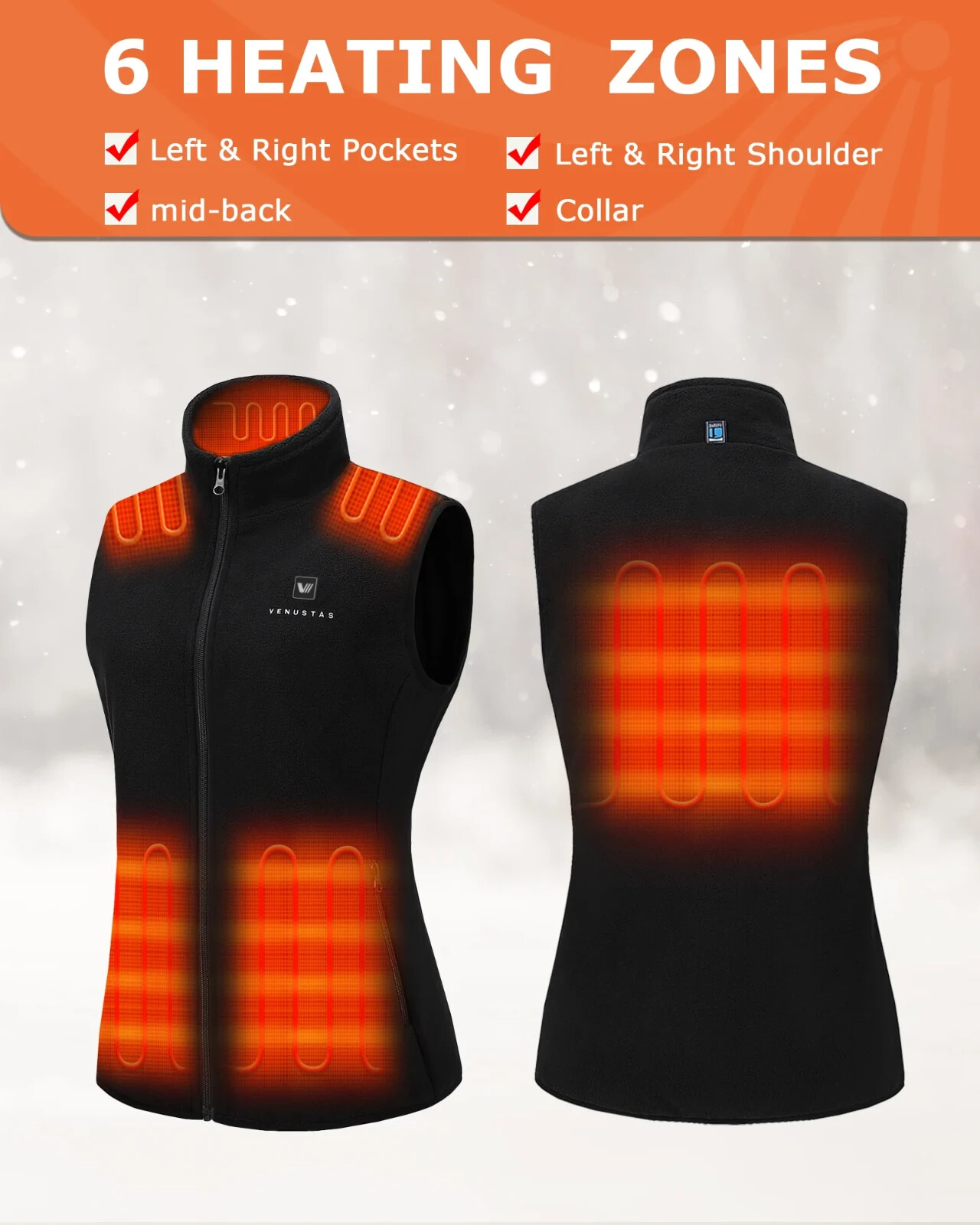 Venustas Women's Heated Fleece Vest with Battery Pack 7.4V, 2117 eBay