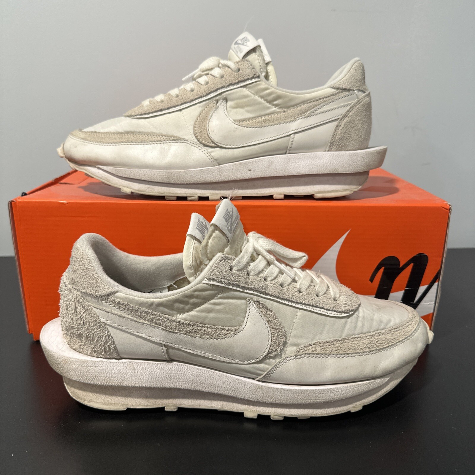 SACAI X NIKE Taglia 10 5 Nike sacai x LDWaffle nylon bianco