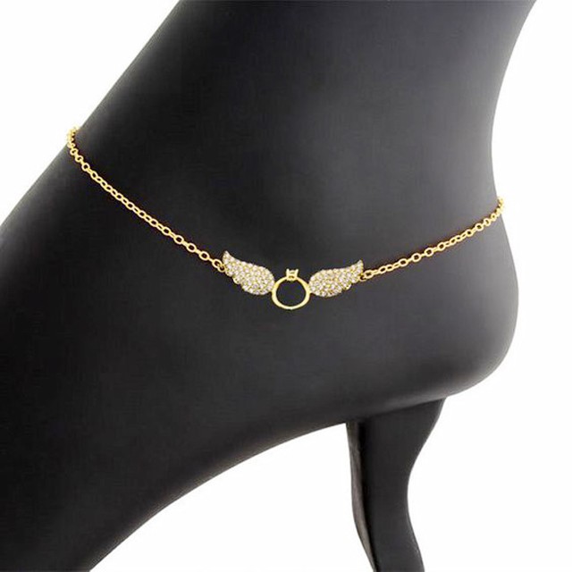 1.16CT NATURAL DIAMOND 14K SOLID YELLOW GOLD ANKLET WOMEN”S HANDMADE