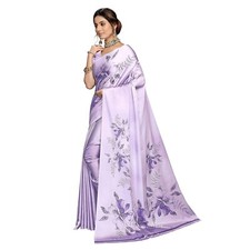 Women's Japan Satin Digital Floral printed Fashion Saree With Blouse Piece