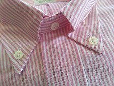 NWT Brooks Brothers Red University Stripe Button Down 14.5-31 Milano MSRP 140