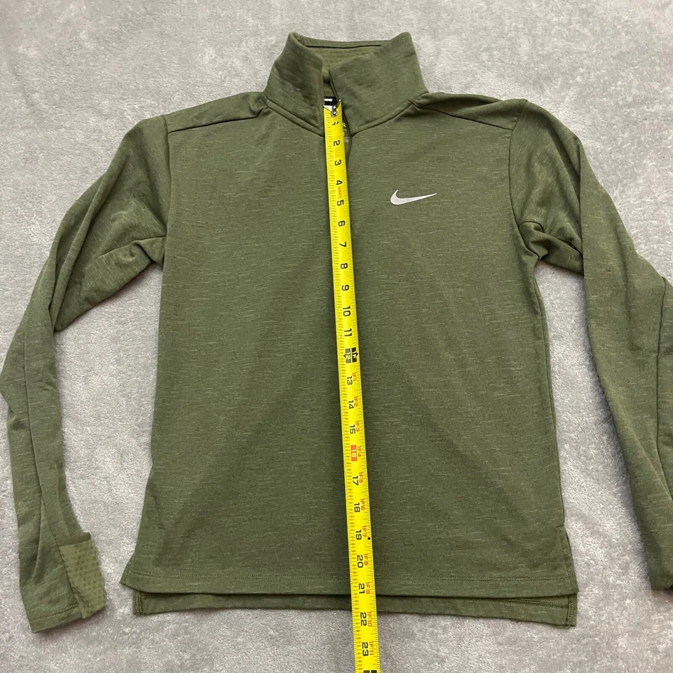 Nike Running Womens Therma Sphere Element 1/4 Zip Heather Green Small 928753 - Image 2 of 4