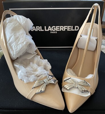 Karl Lagerfeld Stiletto Heels New With Box. Size 9.5 M Style Color Nude