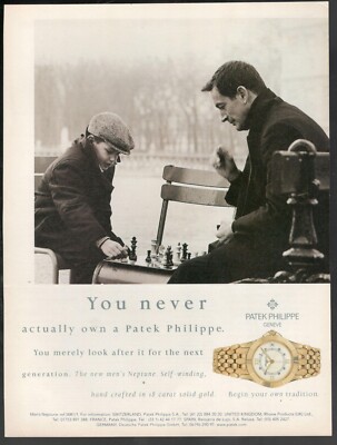 Patek Philippe Watch Men Neptune Advertisement 1 Page 1997 Original