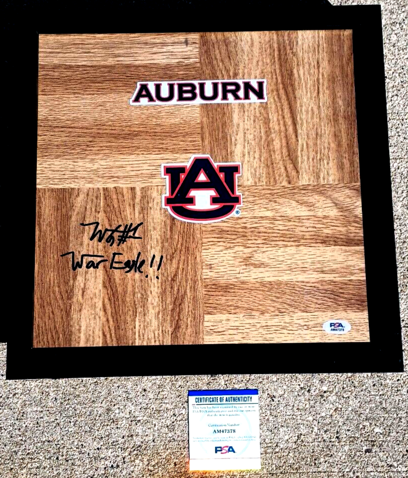 WENDELL GREEN Auburn SIGNED + FRAMED 12X12 Floor JSA COA TIGERS BASKETBALL 